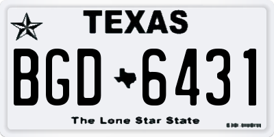 TX license plate BGD6431