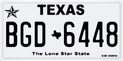 TX license plate BGD6448