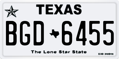 TX license plate BGD6455