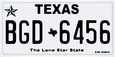 TX license plate BGD6456
