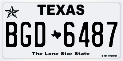 TX license plate BGD6487