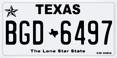 TX license plate BGD6497