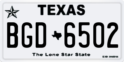 TX license plate BGD6502