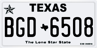 TX license plate BGD6508