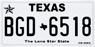 TX license plate BGD6518