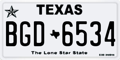 TX license plate BGD6534