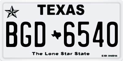 TX license plate BGD6540