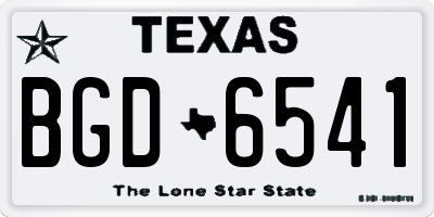 TX license plate BGD6541