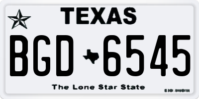 TX license plate BGD6545