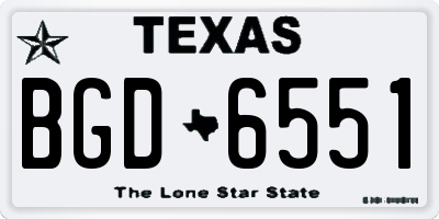 TX license plate BGD6551