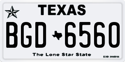 TX license plate BGD6560
