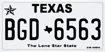 TX license plate BGD6563