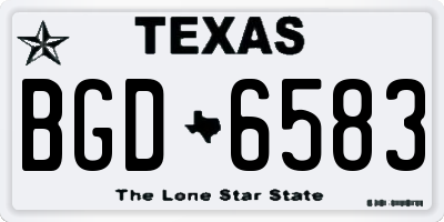TX license plate BGD6583