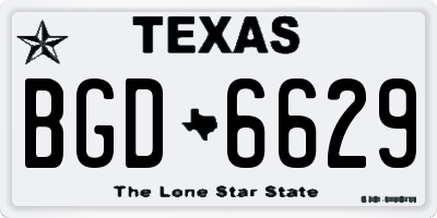 TX license plate BGD6629