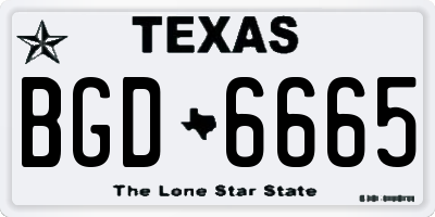 TX license plate BGD6665
