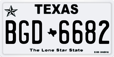 TX license plate BGD6682