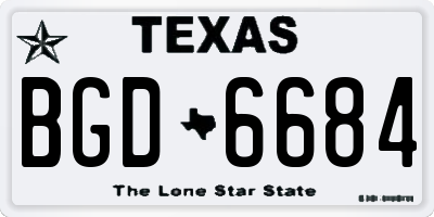 TX license plate BGD6684