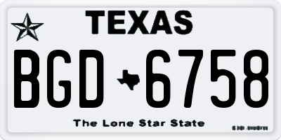 TX license plate BGD6758