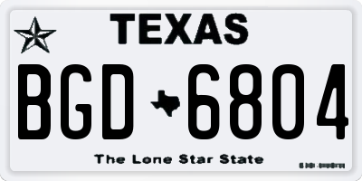 TX license plate BGD6804