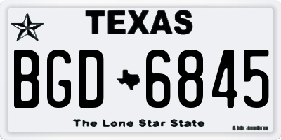 TX license plate BGD6845