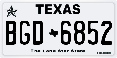 TX license plate BGD6852
