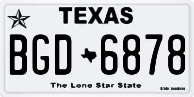 TX license plate BGD6878