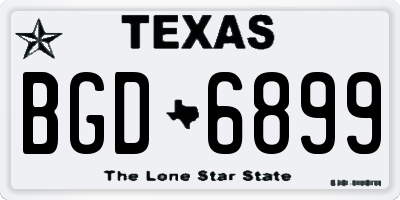 TX license plate BGD6899
