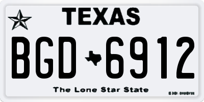 TX license plate BGD6912