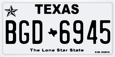 TX license plate BGD6945