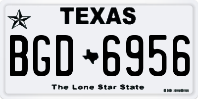 TX license plate BGD6956