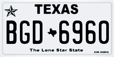 TX license plate BGD6960