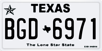 TX license plate BGD6971
