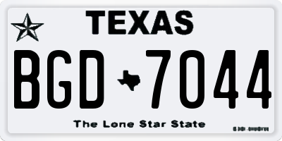 TX license plate BGD7044