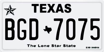 TX license plate BGD7075