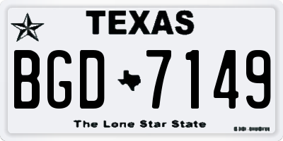 TX license plate BGD7149