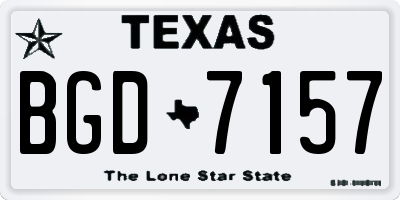 TX license plate BGD7157