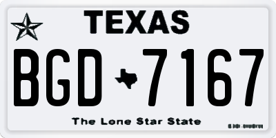 TX license plate BGD7167