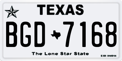 TX license plate BGD7168