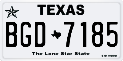 TX license plate BGD7185