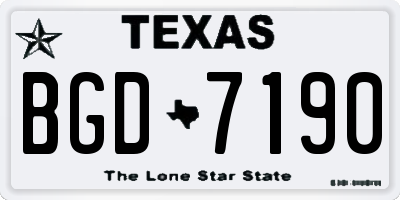 TX license plate BGD7190