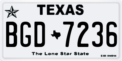TX license plate BGD7236