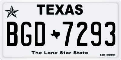 TX license plate BGD7293