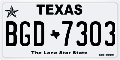 TX license plate BGD7303