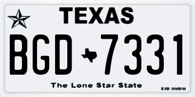 TX license plate BGD7331