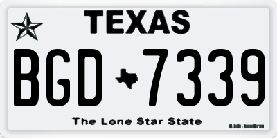 TX license plate BGD7339