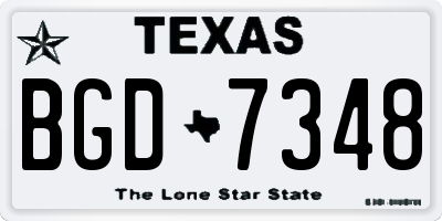 TX license plate BGD7348