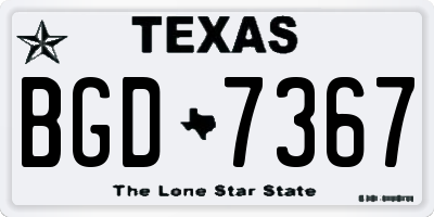 TX license plate BGD7367