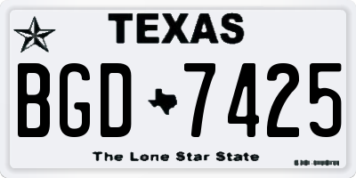 TX license plate BGD7425