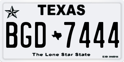 TX license plate BGD7444