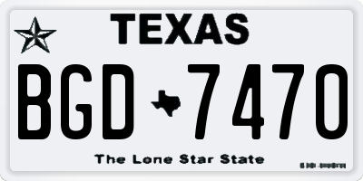 TX license plate BGD7470